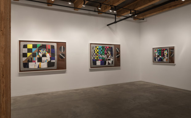 Derrick Adams: Tell Me Something Good, Rhona Hoffman Gallery, Chicago, IL., Feb. 24 - April 15, 2017. Installation View. Image by Michael Tropea. 
